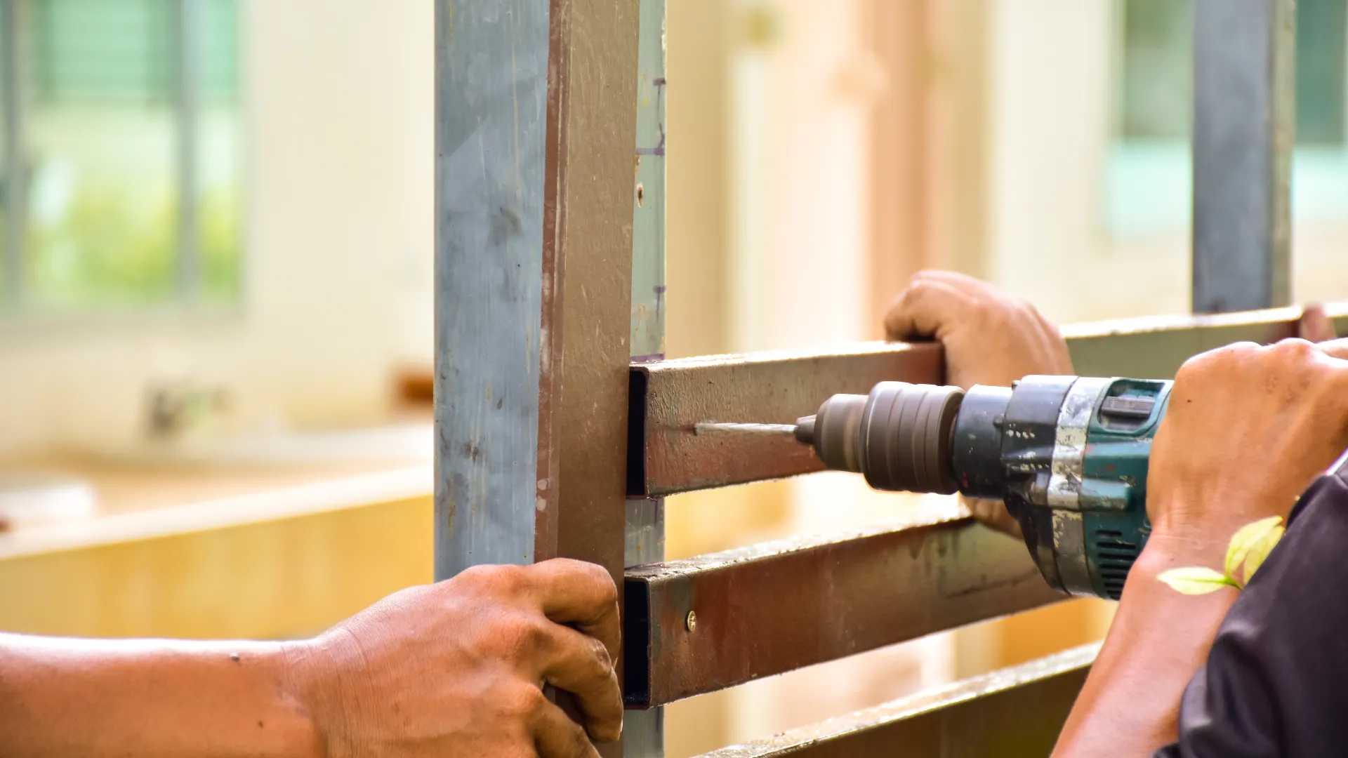 Treated timber wooden fence installation